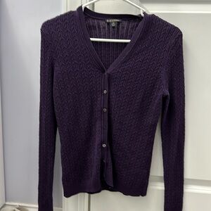 Brooks Brothers Dark Purple Cardigan